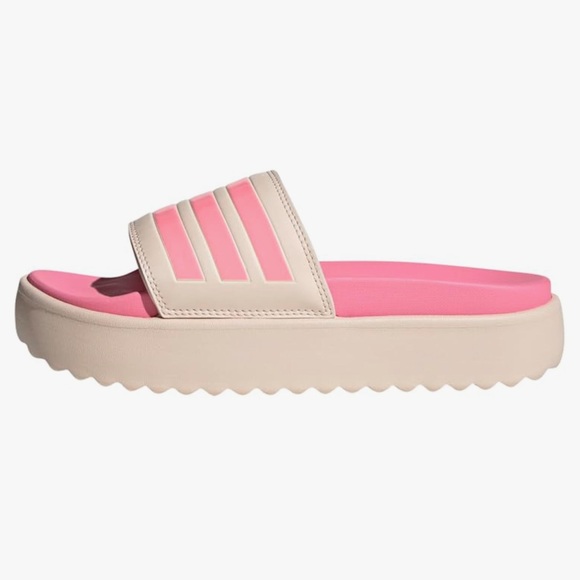 adidas White and Pink Platform Sandals - Picture 2 of 6